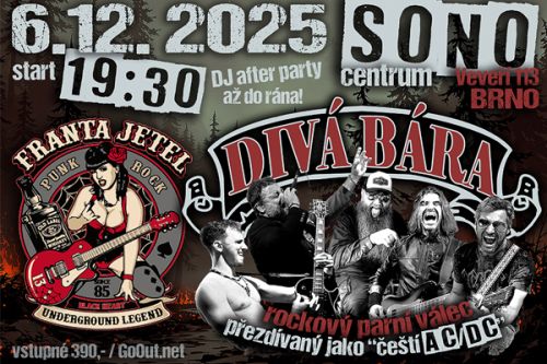 Div&aacute; B&aacute;ra m&iacute;ř&iacute; do Sono Centra &ndash; ček&aacute; n&aacute;s rockov&yacute; večer, na kter&yacute; se nezapom&iacute;n&aacute;!