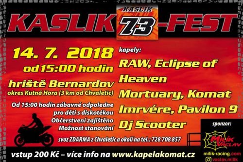 Třetí ročník Kaslik Festu - 14.7.2018 !