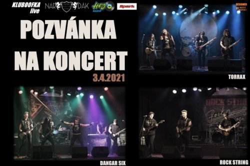 Klubovka Family – koncert kapel Torrax, Dangar Six, Rock String