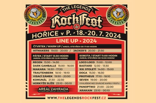 Organizační pokyny pro The Legends Rockfest Hořice